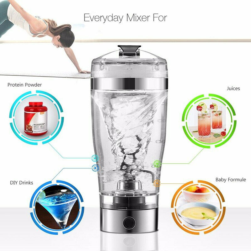 Electric Protein Shake Stirrer USB Shake Bottle Milk Coffee Blender Kettle Sports