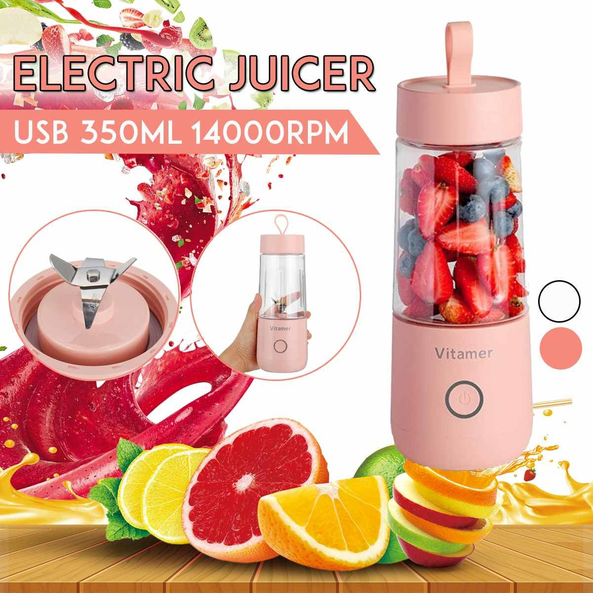 Portable Blender Juicer Electric USB Rechargeable Blender Bottle