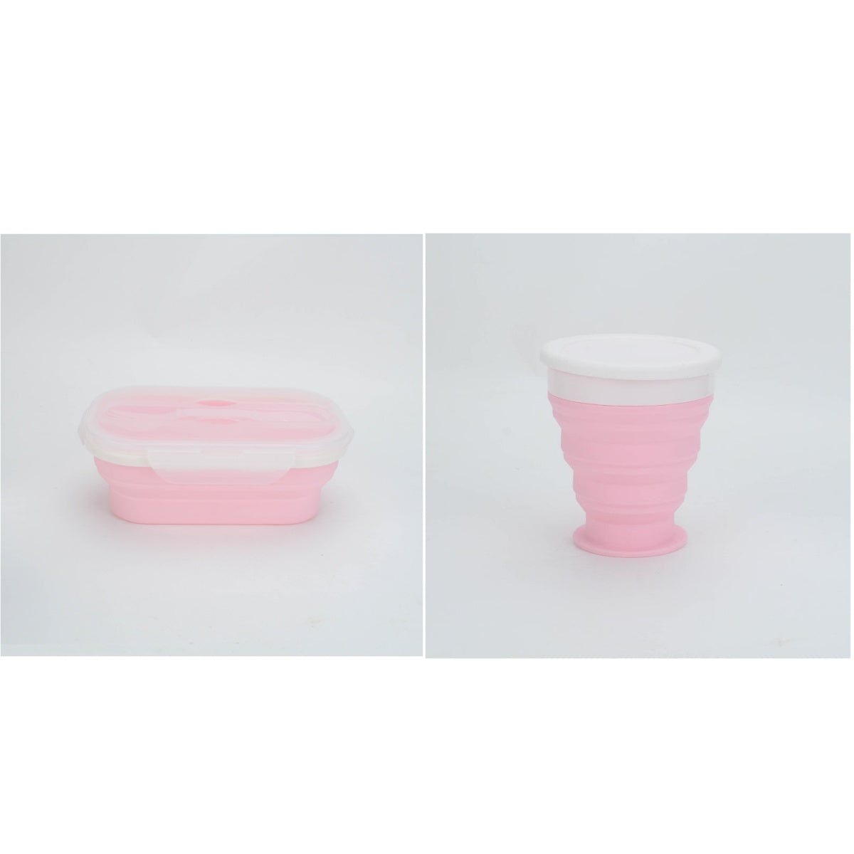 Portable foldable silicone lunch box